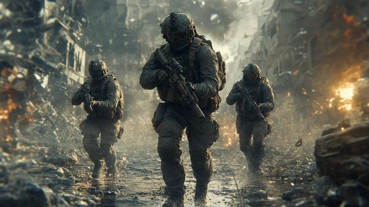 Image floue de la jaquette supposee de Call of Duty Modern Warfare 4 avec trois soldats