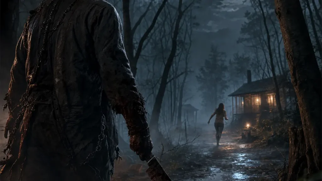 Jason Voorhees avec son masque et sa machette dans Dead by Daylight