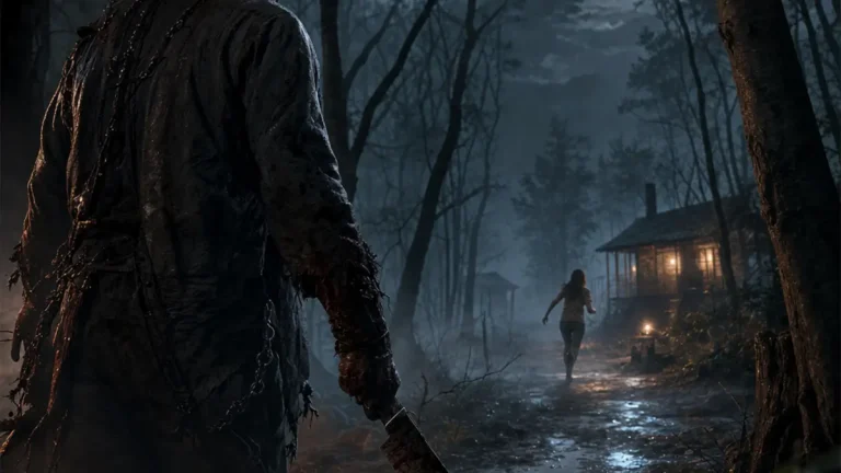 Jason Voorhees avec son masque et sa machette dans Dead by Daylight