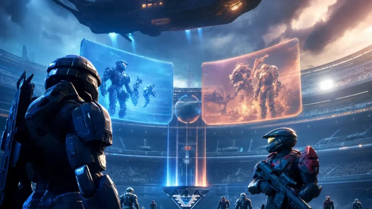 Ecran de selection de mission Halo Infinite utilise par les Chargers pour reveler leur calendrier NFL 2026