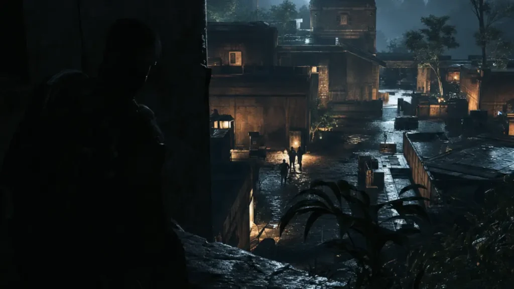 Sam Fisher dans l'ombre dans Splinter Cell, illustration du gameplay d'infiltration
