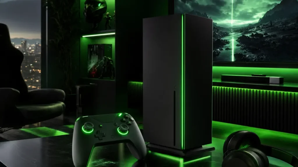 Logo XBOX en majuscules sur fond noir, nouveau branding officiel de Microsoft en 2026