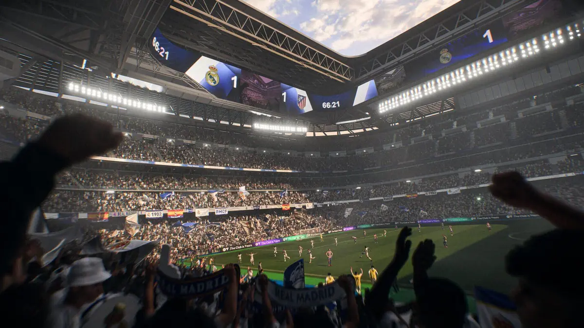 Simulation EA Sports FC 26 du match France-Senegal pour la Coupe du Monde 2026, score final 3-1 au MetLife Stadium.