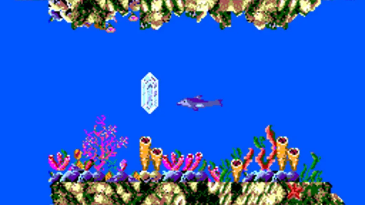 Visuel de la compilation Ecco the Dolphin Complete avec le dauphin emblematique et le logo du jeu.