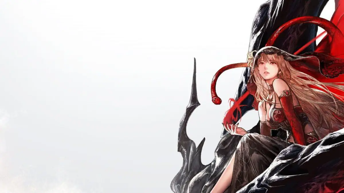 Personnages de Final Fantasy Resonance dans un style pixel art HD-2D, avec Rain au centre et des visions comme Cloud en arriere-plan.