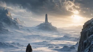 Illustration du jeu Prologue: Go Wayback avec un paysage de survie genere proceduralement.
