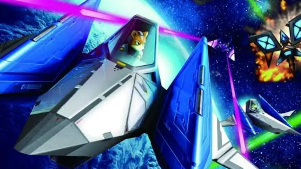 Pochette du jeu Star Fox sur Nintendo Switch 2 avec le logo officiel et le personnage de Fox McCloud en Arwing