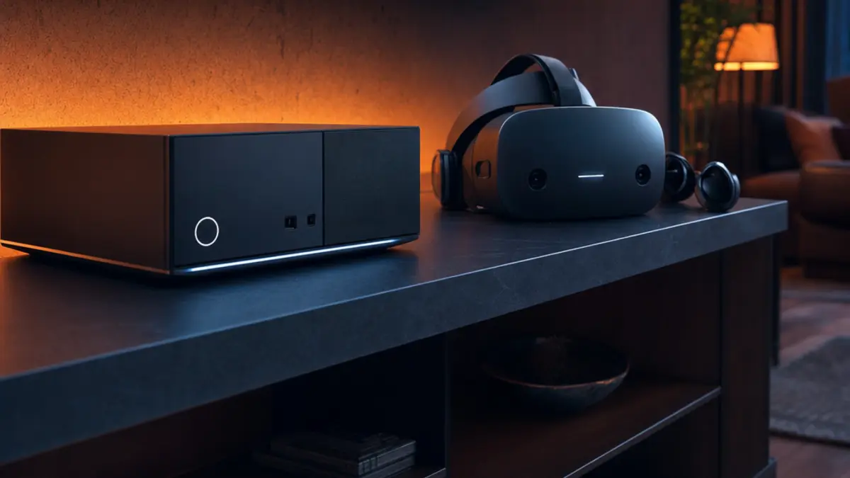 La Steam Machine de Valve, PC de salon compact avec manette Steam Controller.