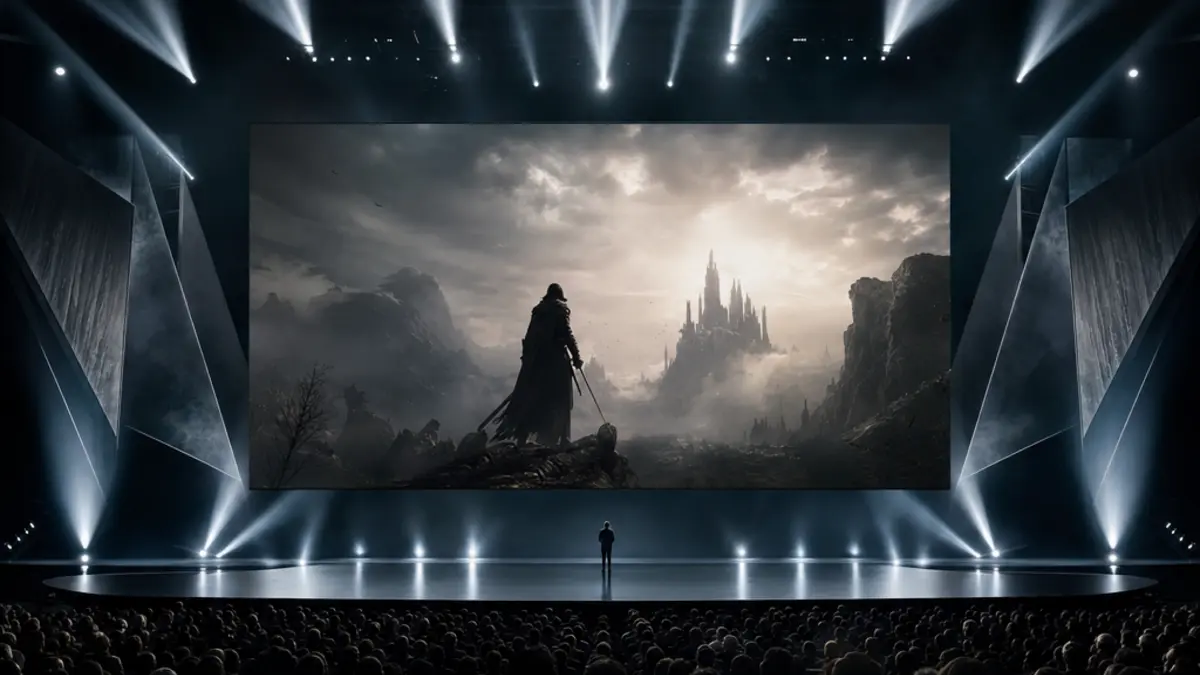 Illustration du Summer Game Fest Live 2024 avec un mysterieux jeu narratif solo en cloture.