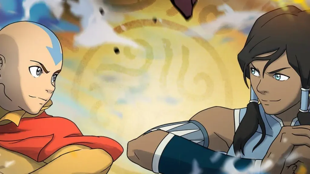 Illustration du jeu Avatar Legends: The Fighting Game avec personnages combattant, version Xbox retardee.