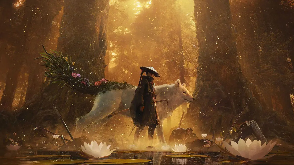 Emma et son chien Koo dans Beast of Reincarnation, le nouveau RPG de Game Freak.