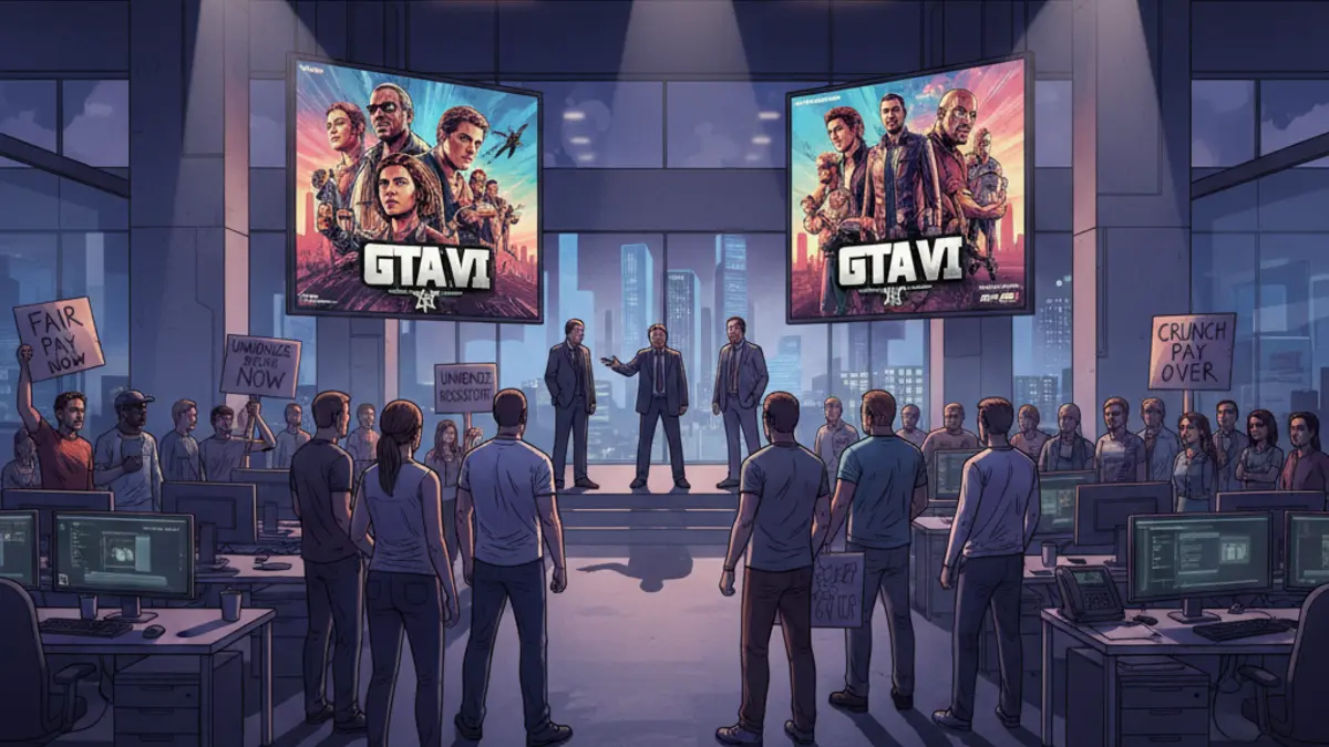 Des employes de Rockstar Games reclament la reconnaissance de leur syndicat pour negocier des conditions de travail, a quelques mois de la sortie de GTA 6.