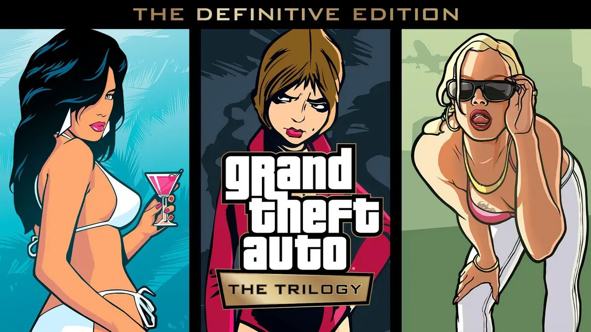 Capture d'ecran de Grand Theft Auto: The Trilogy The Definitive Edition montrant les graphismes remasterises et l'interface modernisee sur fond de controverse.
