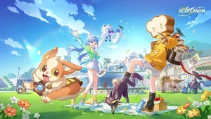 Visuel de Honkai Nexus Anima montrant un Animaster et ses creatures Anima dans un combat strategique de type auto-battler