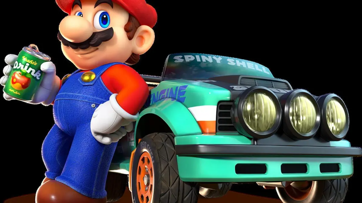Visuel de Mario Kart World sur Nintendo Switch 2 illustrant la mise a jour 1.2.0 avec les nouveaux ajustements de gameplay.