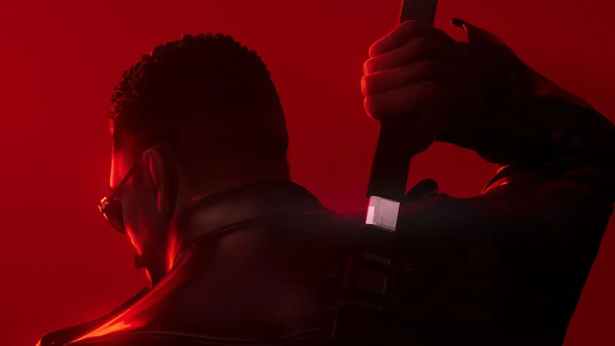 Artwork de Marvel's Blade montrant le chasseur de vampires dans un Paris sombre, projet developpe par Arkane Lyon