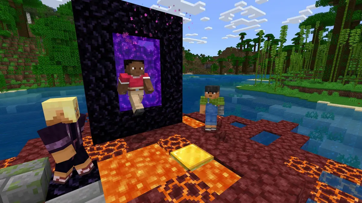 Vue du memorial virtuel dans Minecraft pour la campagne de One Voice contre l'experimentation animale, avec des steles et un compteur en temps reel.