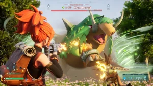 Capture d'ecran de Palworld montrant un Pal combattant, symbolisant le litige entre Nintendo et Pocketpair