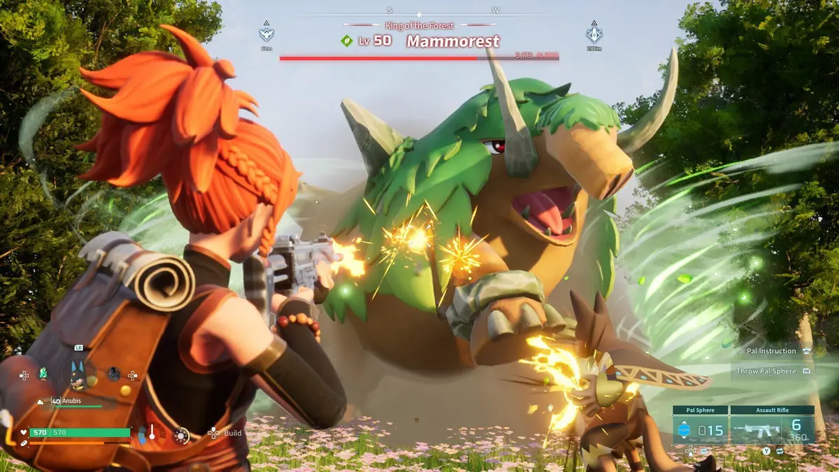 Capture d'ecran de Palworld montrant un Pal combattant, symbolisant le litige entre Nintendo et Pocketpair
