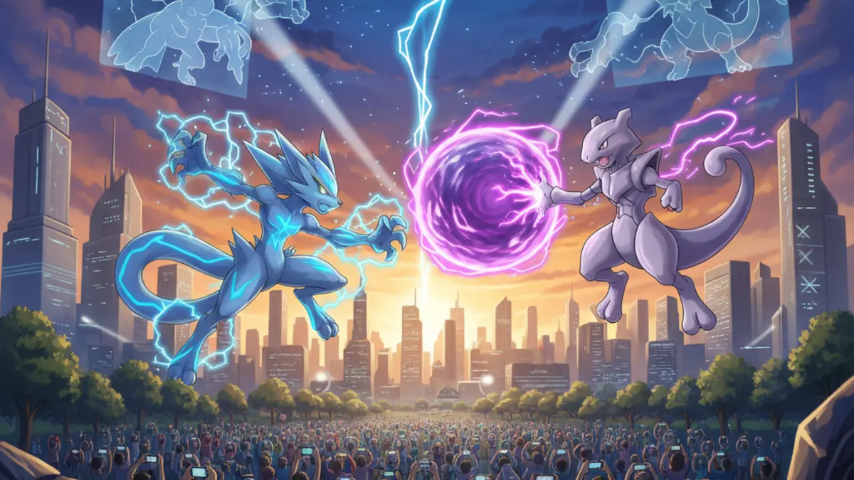Illustration promotionnelle du Pokemon GO Fest 2026 Global montrant Zeraora, le Pokemon Foudroyeur, devant un logo de l'evenement mondial gratuit.