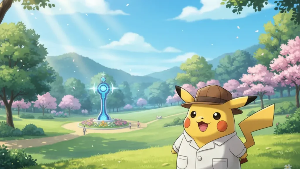 Pikachu assistant du professeur Willow dans Pokemon GO, capturable le 21 juillet 2026 via recherches, raids et photos.
