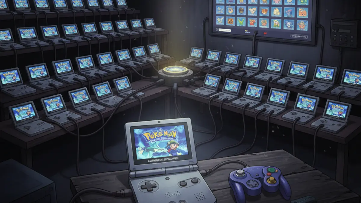 Un chasseur utilise 58 consoles Game Boy Advance pour trouver un Pokemon shiny dans Pokemon Saphir.