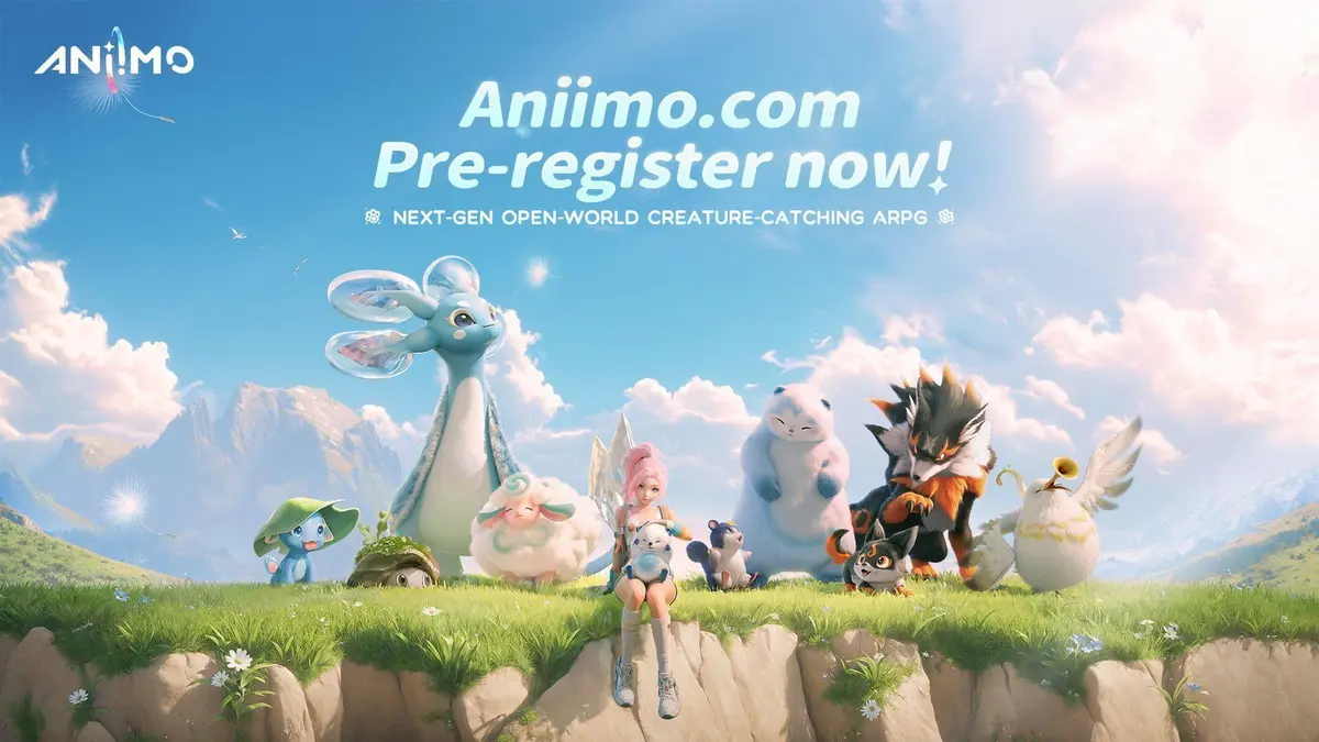 Visuel du jeu Aniimo montrant des creatures dans un monde ouvert