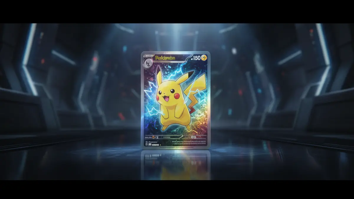 La carte Pikachu Art Rare 173/165 du set japonais Pokemon Card 151, illustree par Hiroyuki Yamamoto, avec son fond holographique.