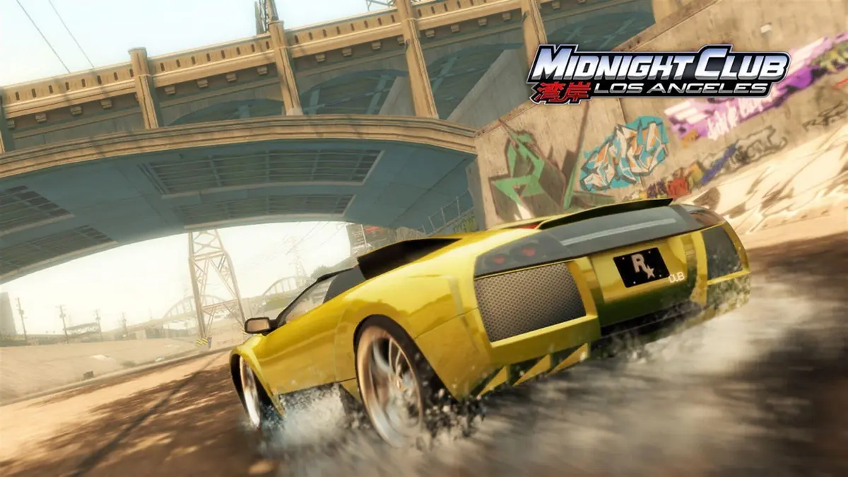 Midnight Club: Los Angeles, une course de rue nocturne dans la ville avec des voitures sous licence.