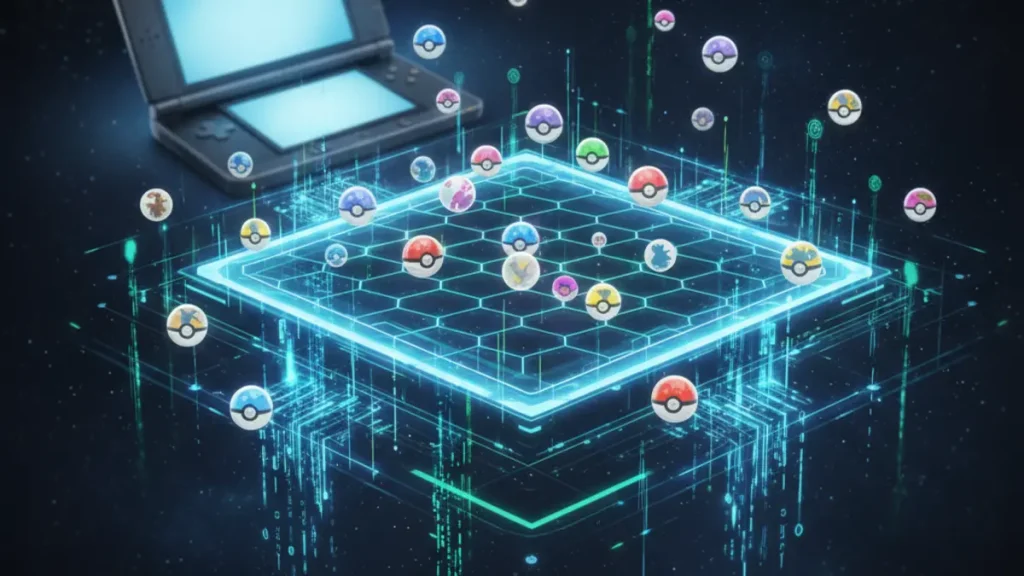 Interface de Pokemon Bank sur Nintendo 3DS, le service de stockage cloud qui fermera en 2027.