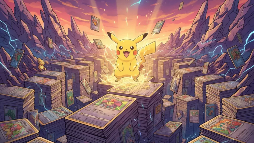 Carte Pikachu du set 30e Anniversaire du JCC Pokemon avec tampon commemoratif et traitement holographique