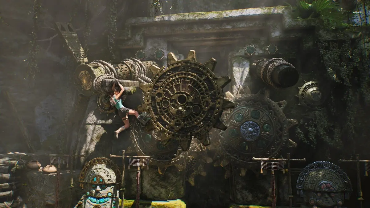 Visuel du remake Tomb Raider: Legacy of Atlantis, montrant Lara Croft dans un environnement moderne.