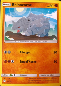 Carte Rhinocorne, Collection McDonald's 2019