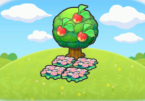 Habitat Parterre de fleurs sous un arbre dans Pokémon Pokopia