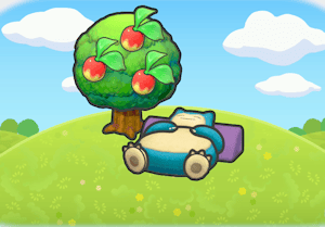 Habitat Ronflex endormi sous un arbre dans Pokémon Pokopia