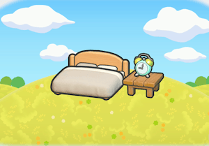Habitat Lit avec réveil dans Pokémon Pokopia