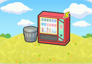 Habitat Distributeur avec poubelle dans Pokémon Pokopia