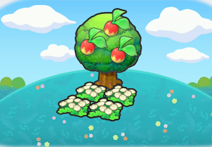 Habitat Fleurs duveteuses sous un arbre dans Pokémon Pokopia