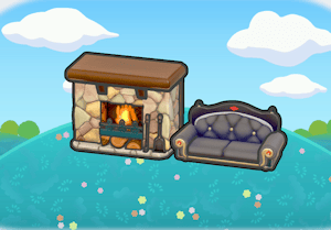 Habitat Coin détente avec cheminée dans Pokémon Pokopia