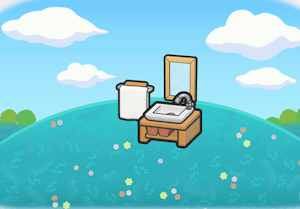 Habitat Salle de bain étincelante dans Pokémon Pokopia