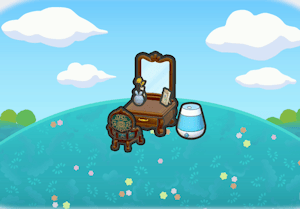Habitat Coiffeuse avec humidificateur dans Pokémon Pokopia